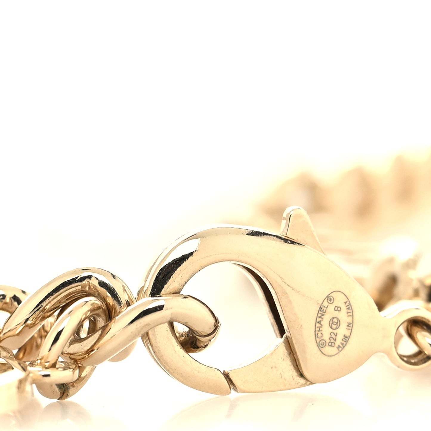 Crystal Chain Link CC Turnlock Choker Necklace Gold Silver