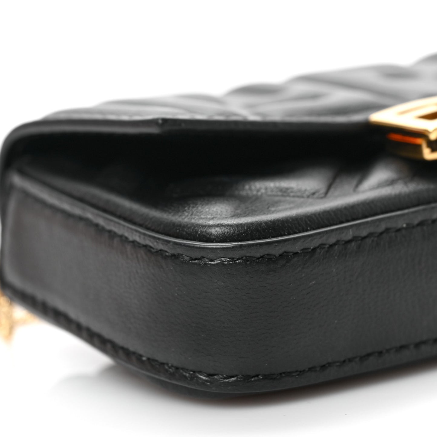 Nappa Matisse FF Embossed Nano Baguette Charm Black
