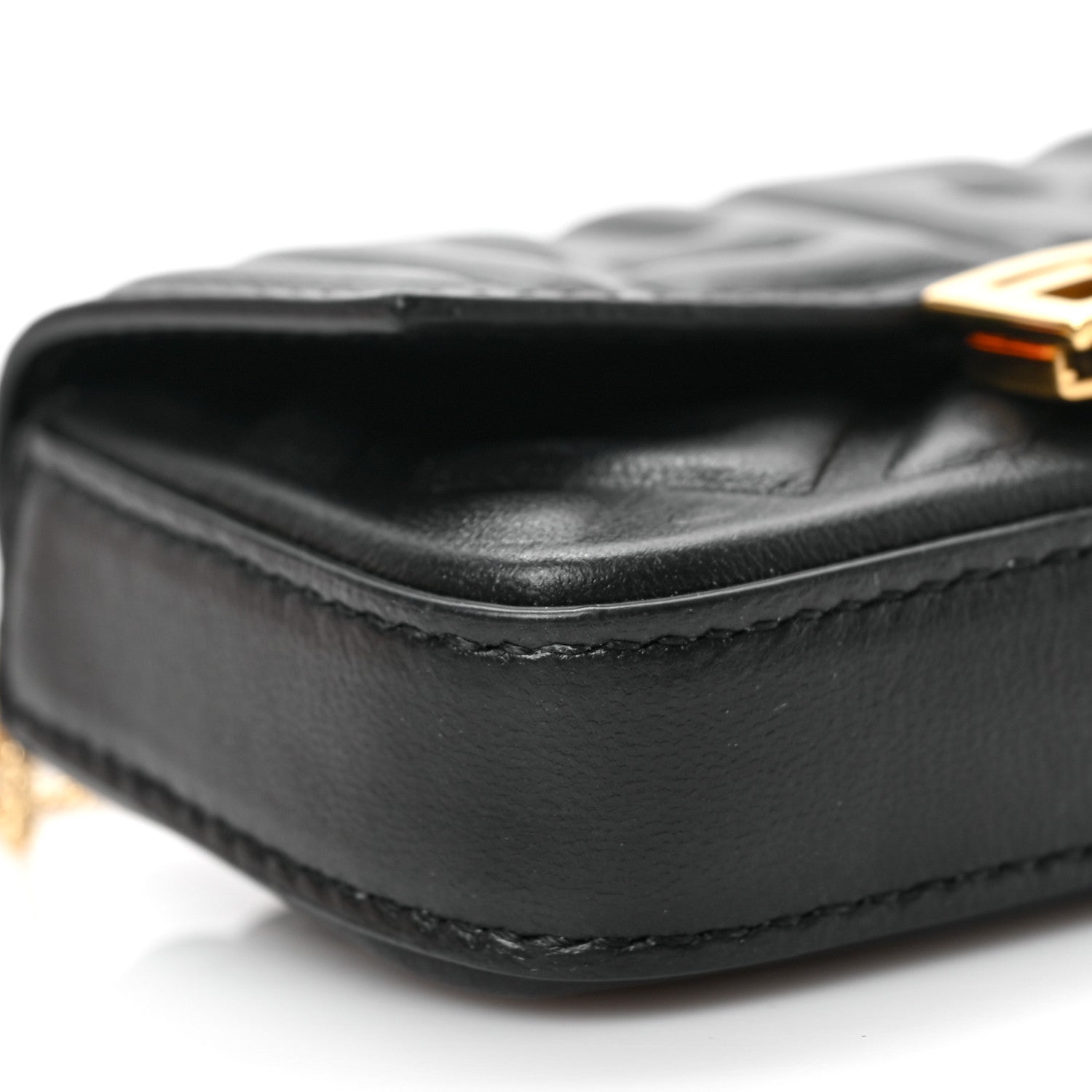 Fendi Nappa Matisse FF Embossed Nano Baguette Charm Black 7 of 7