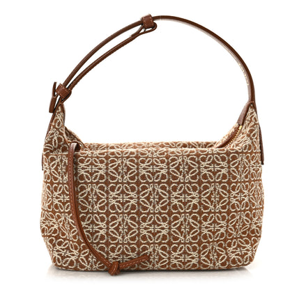 Loewe Jacquard Anagram Calfskin Small Cubi Bag Tan Pecan 1 of 8