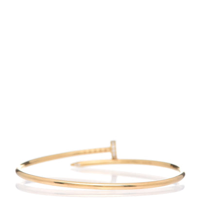 Cartier 18K Yellow Gold Diamond Small Juste Un Clou Bracelet 17 3 of 6