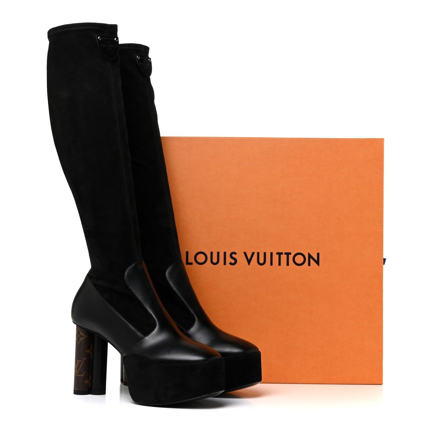 Louis Vuitton Suede Podium Platform High Boots 37 Black 16 of 16