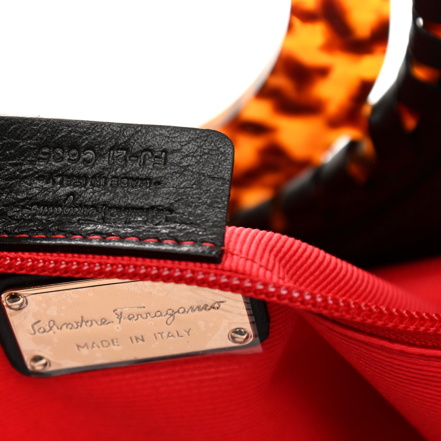 Salvatore Ferragamo Straw Maia Gancini Rascello Tote Black 8 of 10