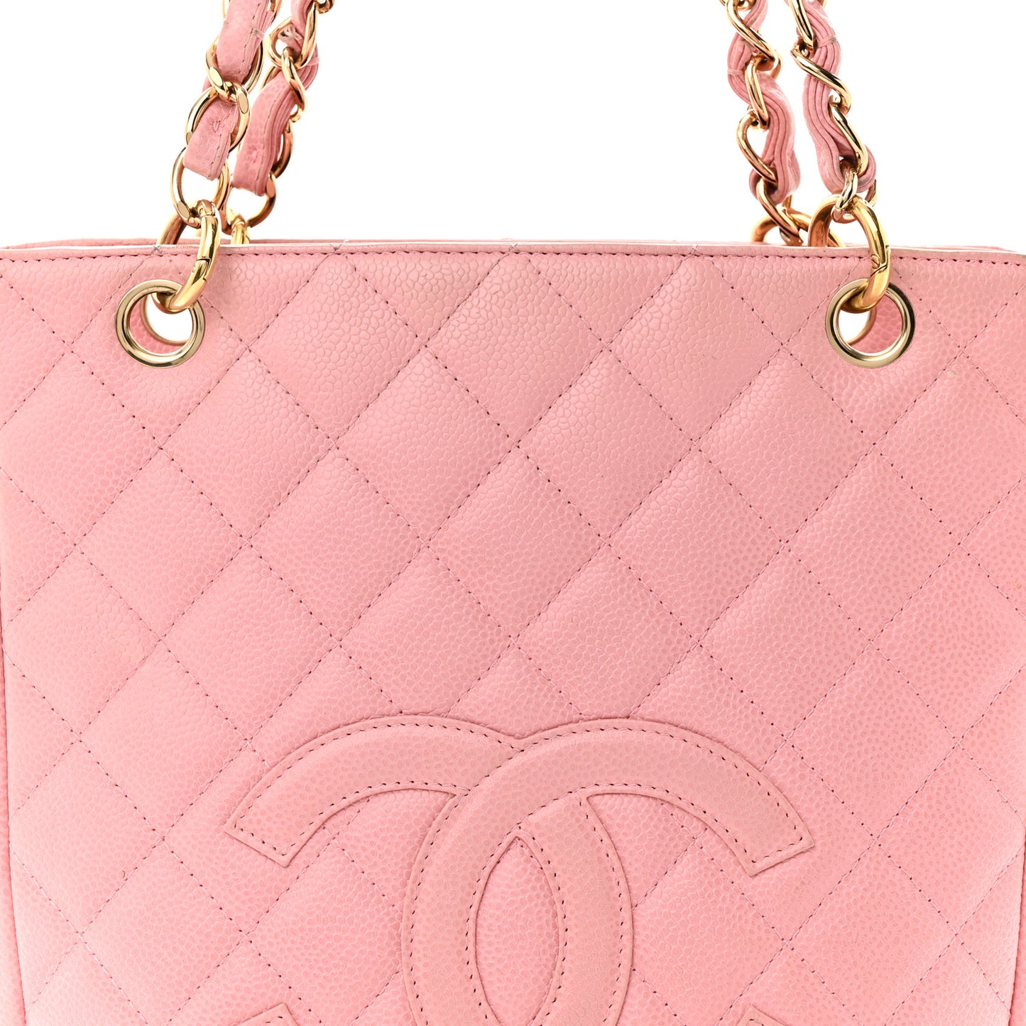 Caviar Quilted Petit Shopping Tote PST Pink