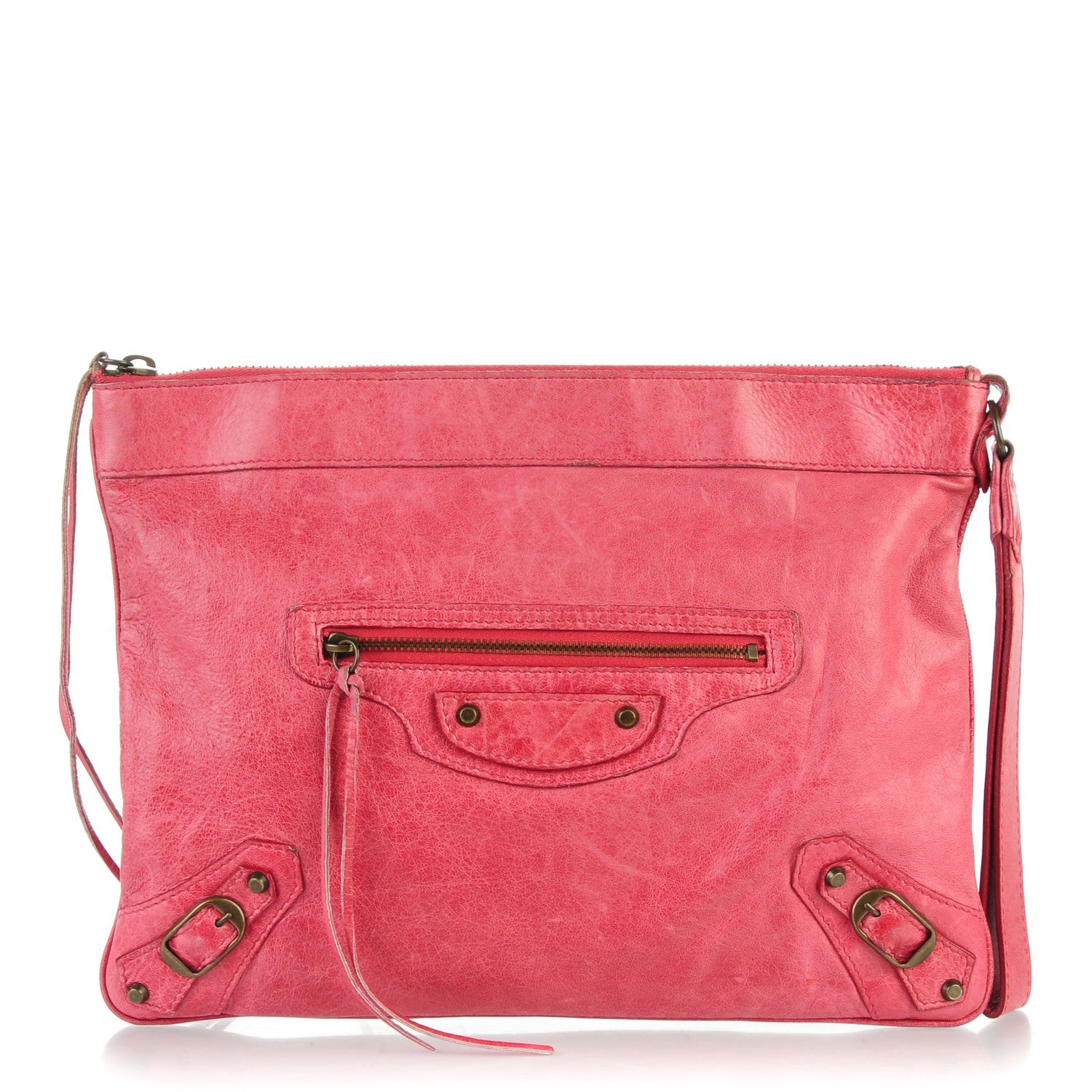 Balenciaga Chevre Classic Hardware Flat Handle Clutch Rose 1 of 7