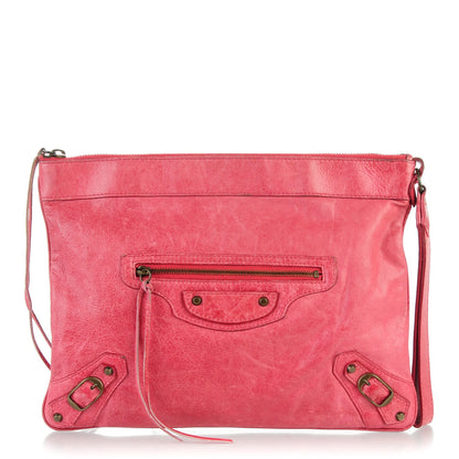 Balenciaga Chevre Classic Hardware Flat Handle Clutch Rose 1 of 7