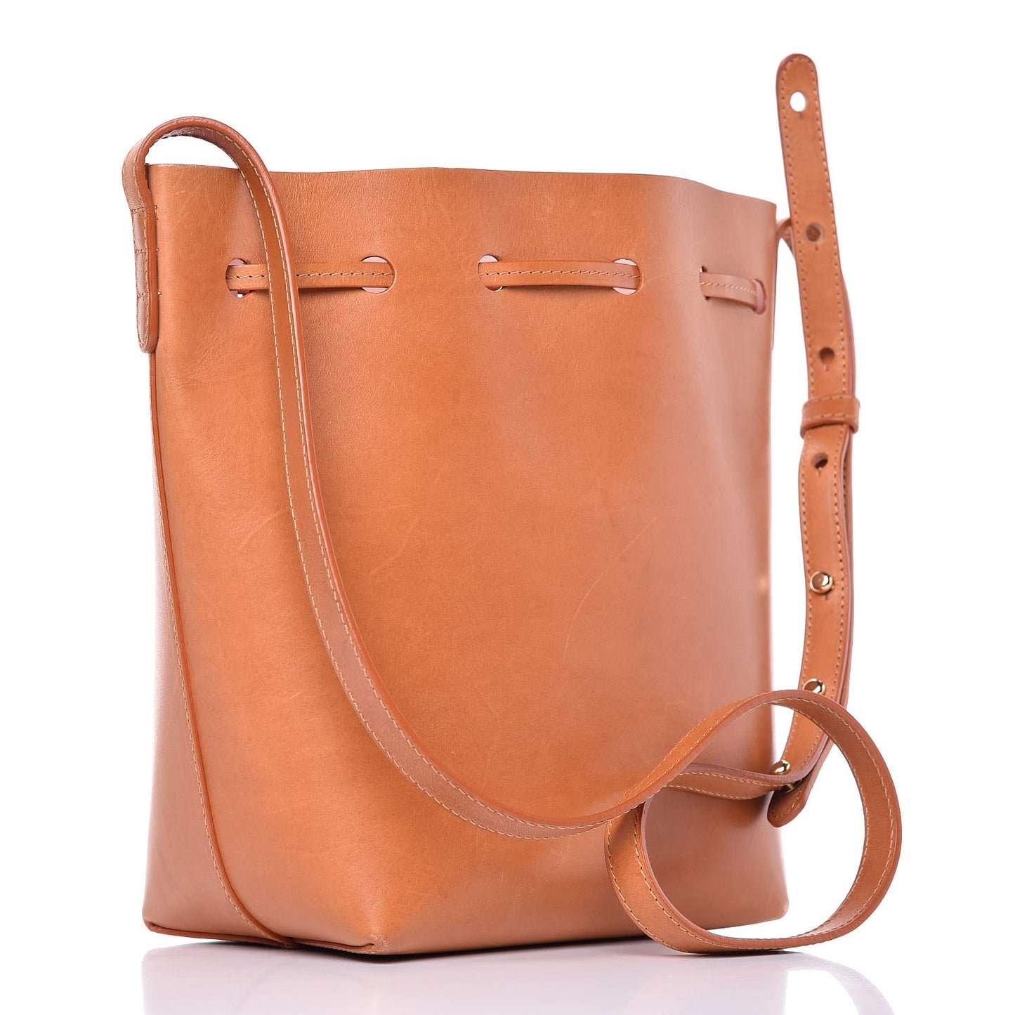 Calfskin Mini Bucket Bag Cammello Rosa