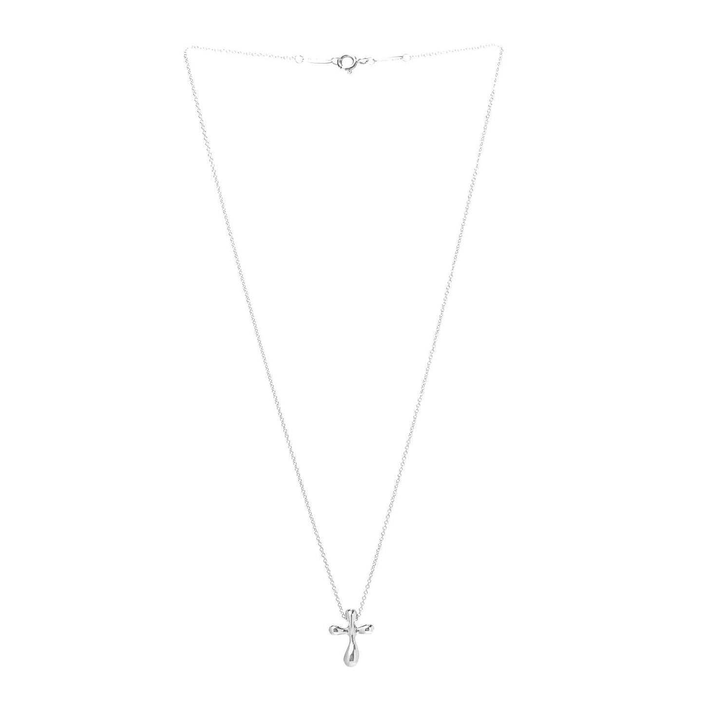 Sterling Silver 16mm Elsa Peretti Cross Pendant Necklace