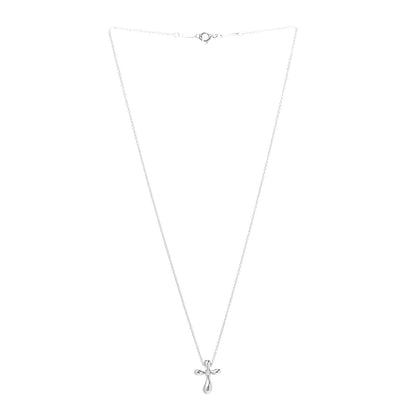 Tiffany Sterling Silver 16mm Elsa Peretti Cross Pendant Necklace 3 of 7