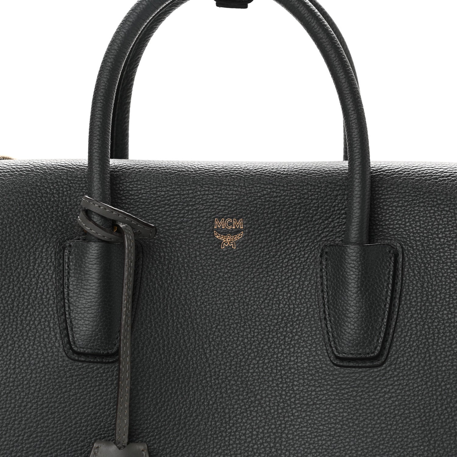 MCM Grained Calfskin Medium Milla Tote Phantom Grey 10 of 16