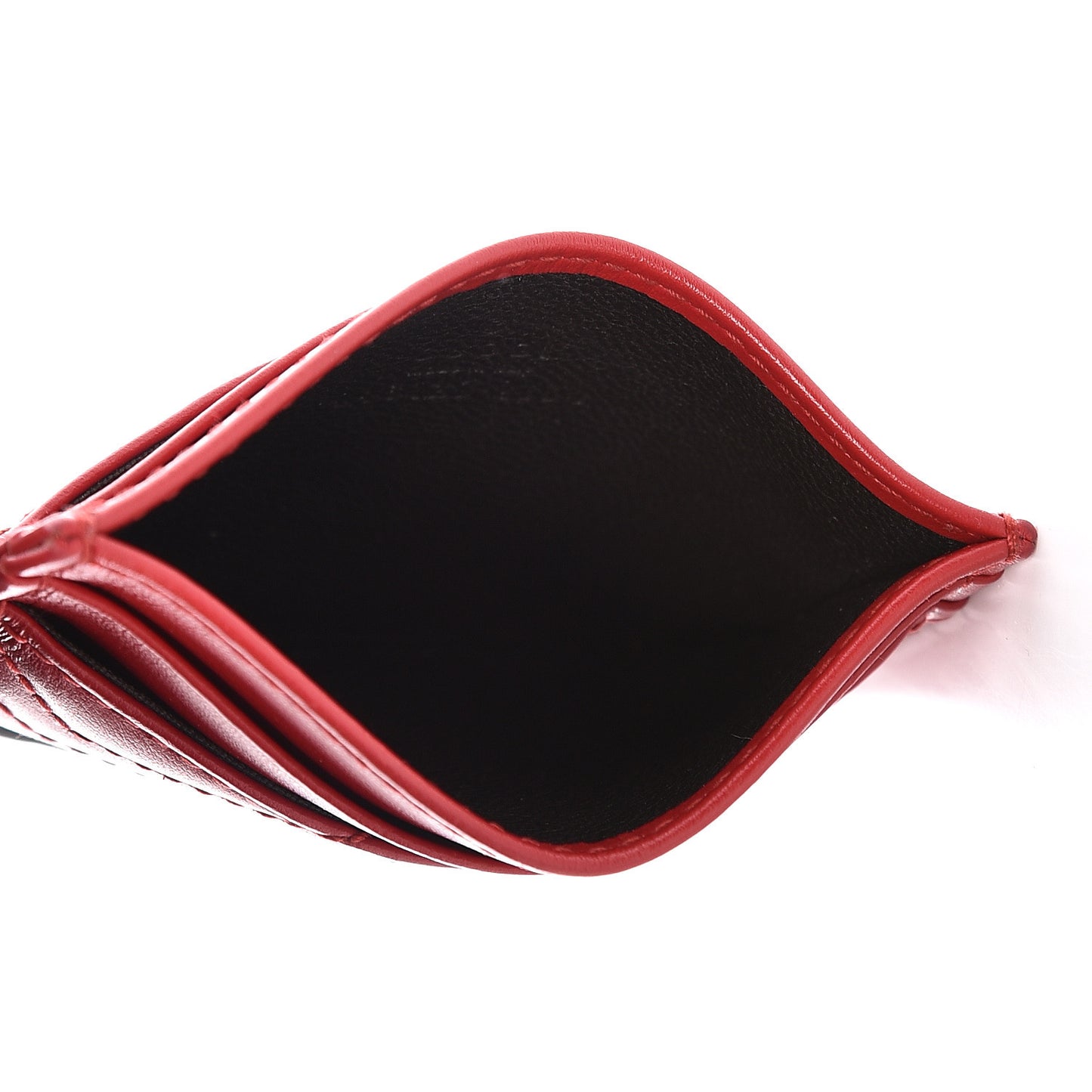 Calfskin Matelasse GG Marmont Card Holder Hibiscus Red