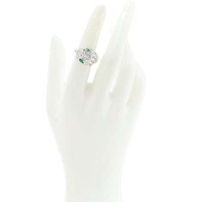 Bulgari 18K White Gold Diamond Emerald Serpenti Seduttori Ring 52 6 2 of 5