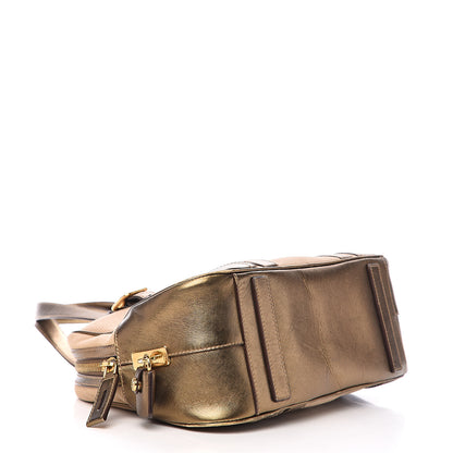 Prada Metallic Saffiano Canvas Bowler Bronzo 3 of 9