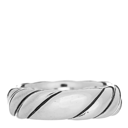 David Yurman Sterling Silver 6mm Sculpted Cable Band Ring 53 6.5 1 of 4