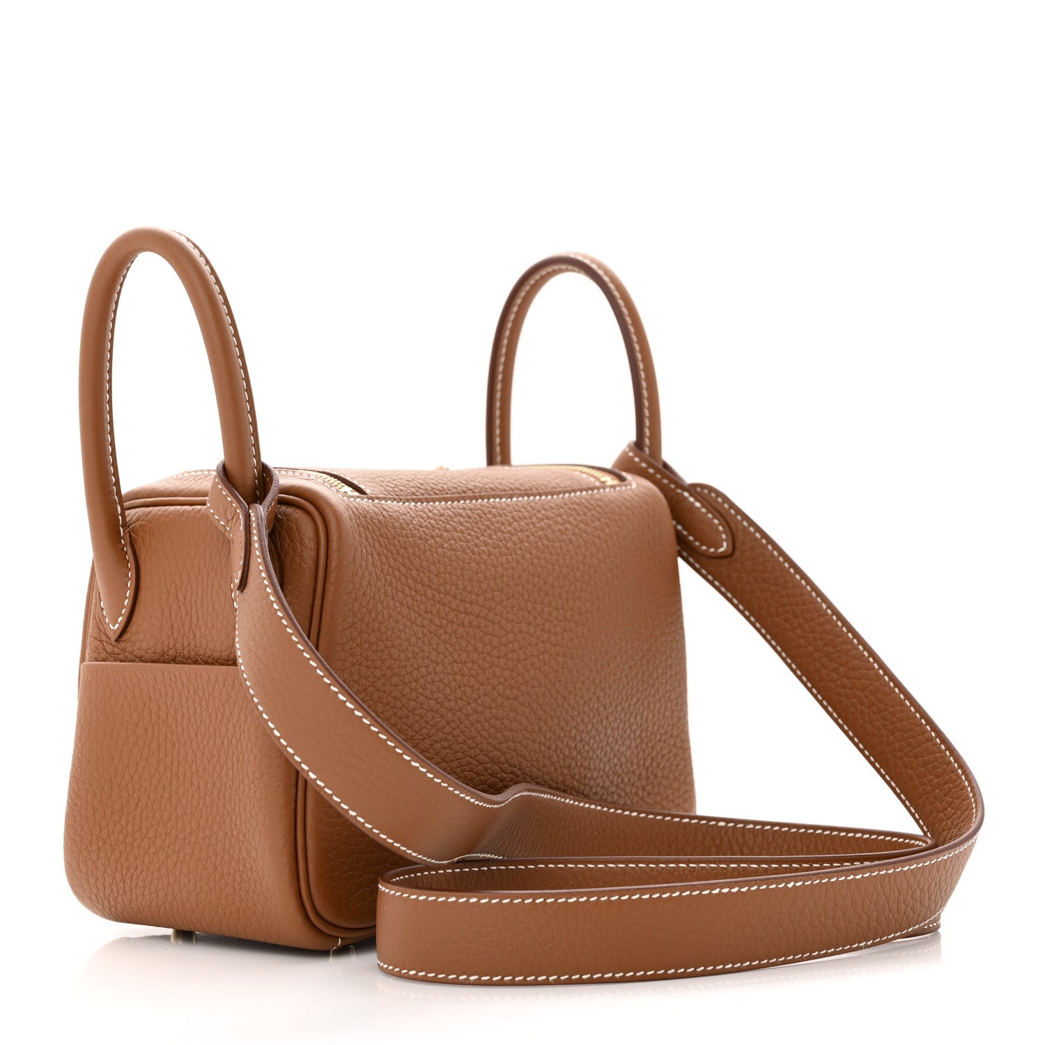 Hermes Taurillon Clemence Mini Lindy 20 Gold 3 of 11