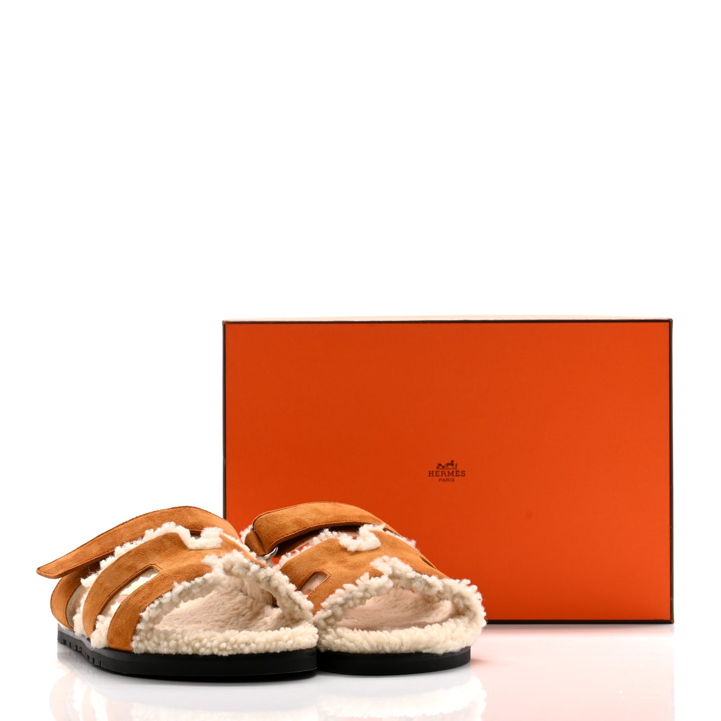 Suede Goatskin Woolskin Womens Chypre Sandals 39.5 Brun Fume Ecru