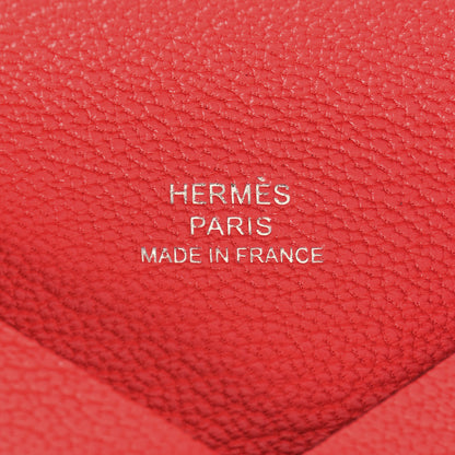 Hermes Chevre Mysore Calvi Card Case Rose Texas 6 of 8