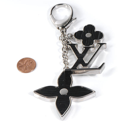 Louis Vuitton Fleur d Epi Bag Charm Key Holder Black 2 of 6