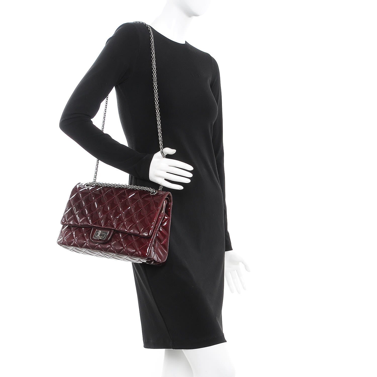 Chanel Patent Quilted 2.55 Reissue 227 Flap Light Burgundy 2 of 7