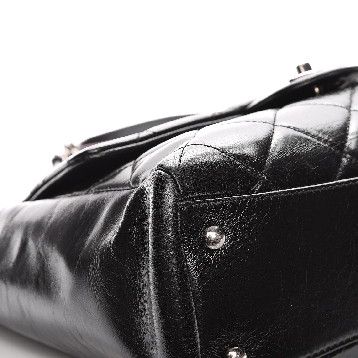 Chanel Glazed Calfskin Quilted Small Duo Color Tote Black 9 of 14