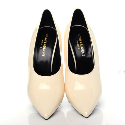 Saint Laurent Patent Calfskin Teddy High Vamp 105 Pumps 37 Porcellana 5 of 11