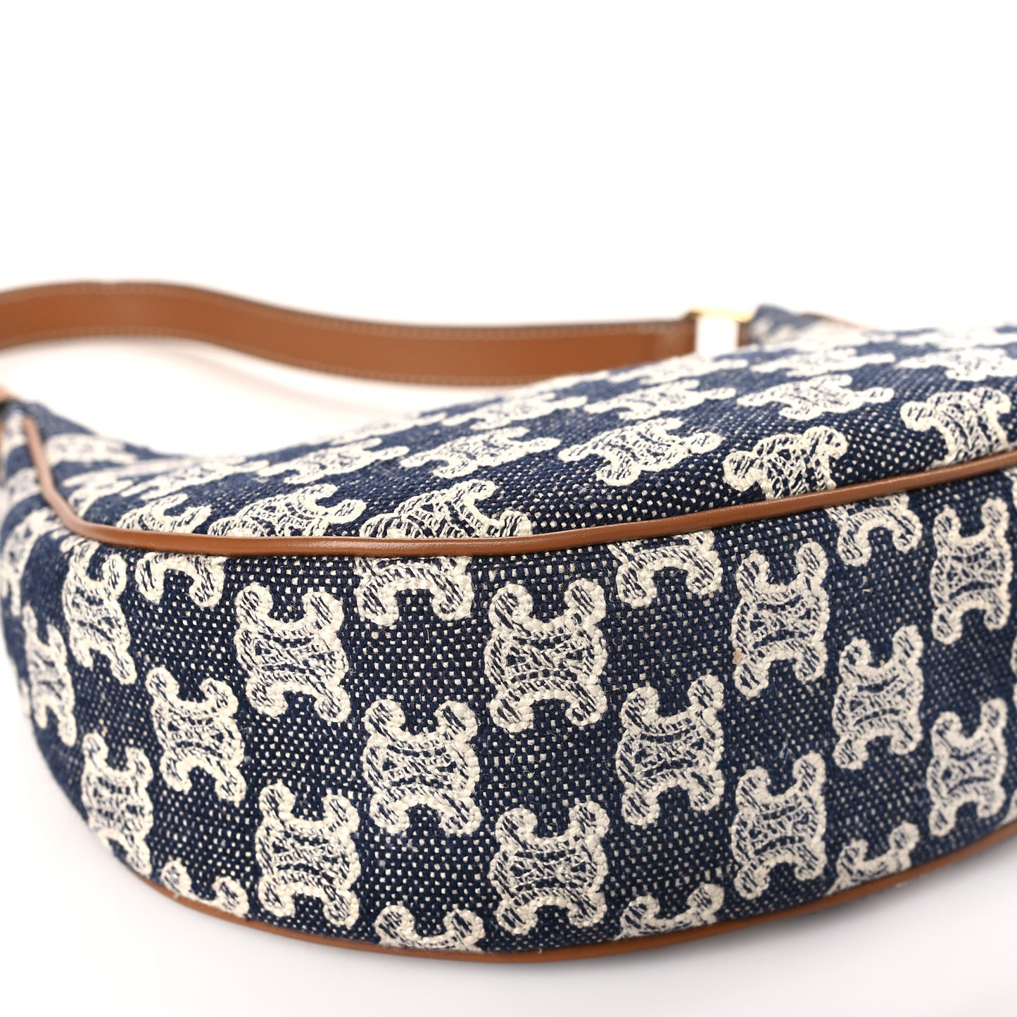 Canvas Calfskin Ava Triomphe Shoulder Bag Blue