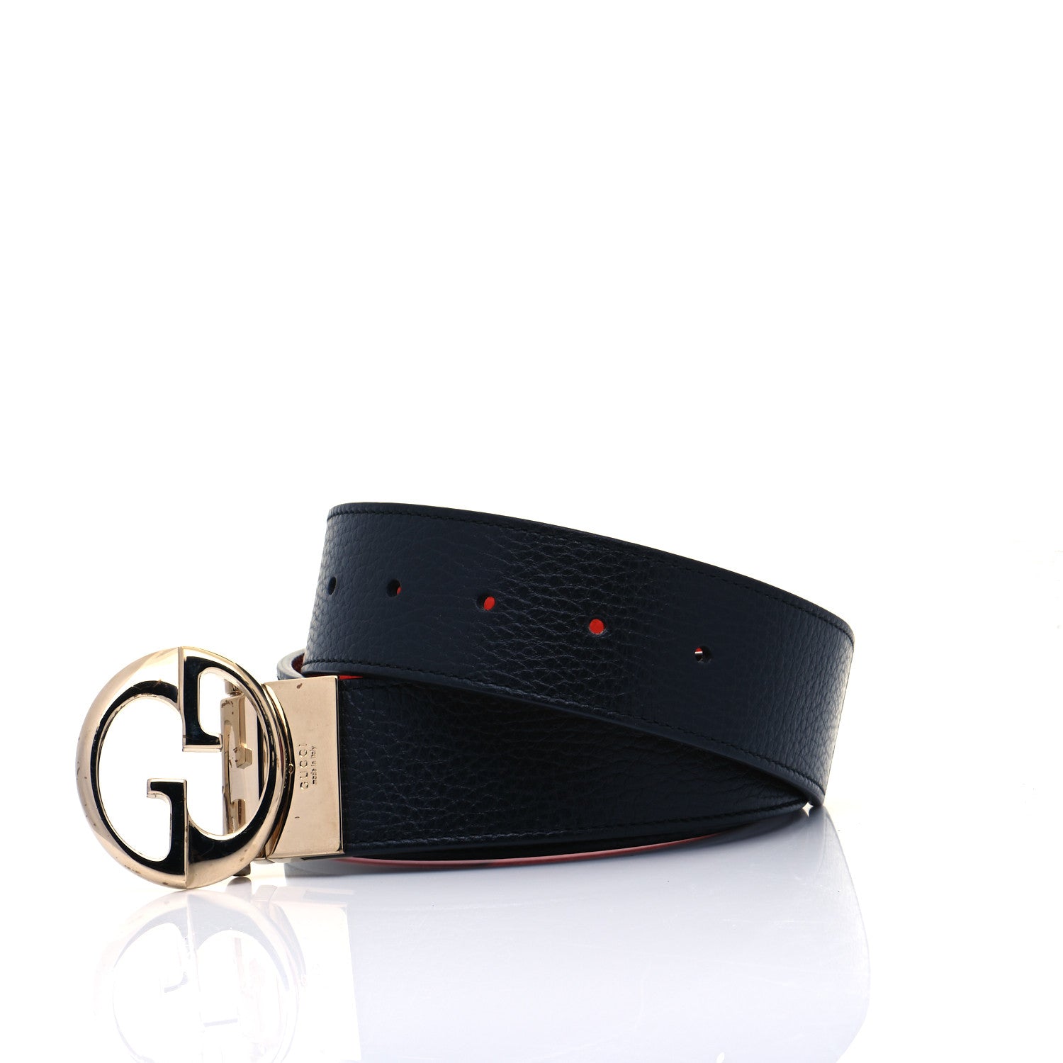 Gucci Calfskin 1973 Reversible Belt 80 32 Orange Black 4 of 6