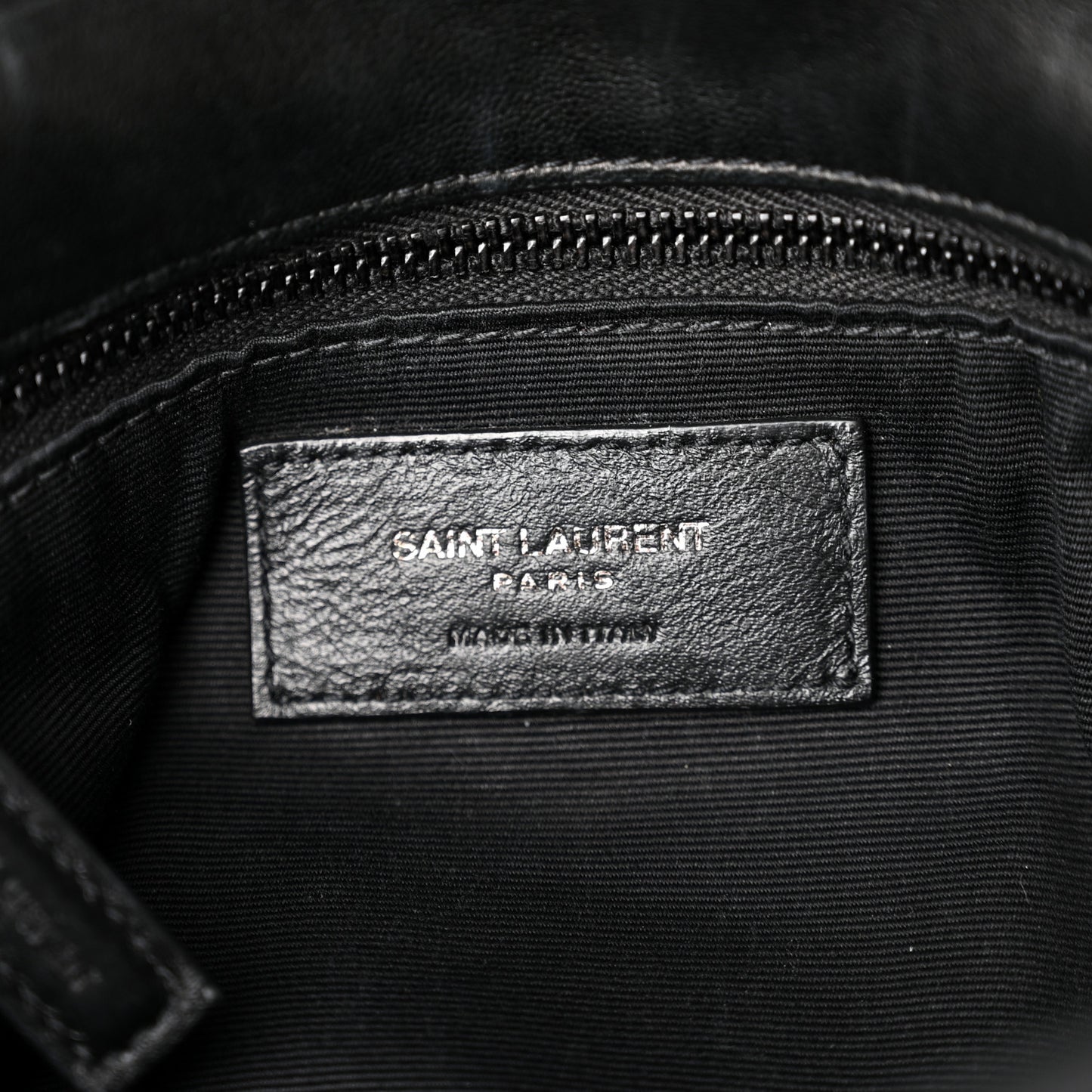 Lambskin Quilted Small Loulou Puffer Monogram Chain Satchel Black