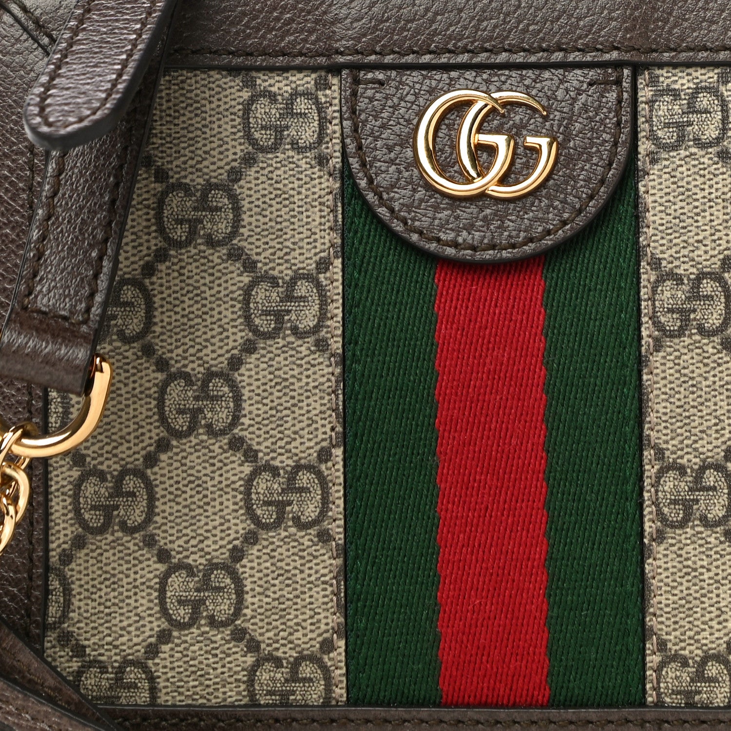 Gucci GG Supreme Monogram Mini Ophidia Top Handle Shoulder Bag Brown 9 of 11