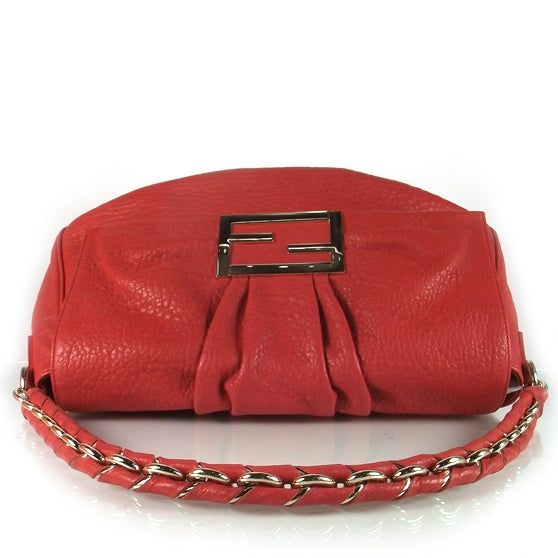 Crinkled Lambskin Mia Shoulder Flap Red