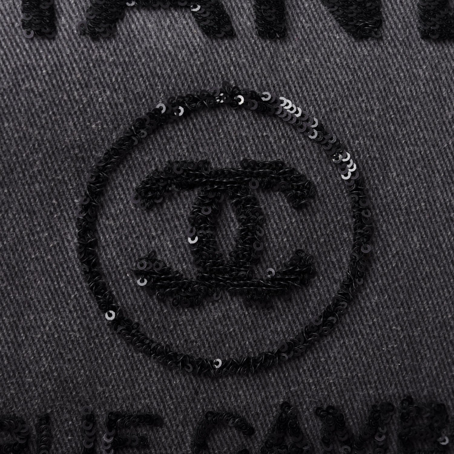 Chanel Canvas Sequin Medium Deauville Tote Charcoal 9 of 10