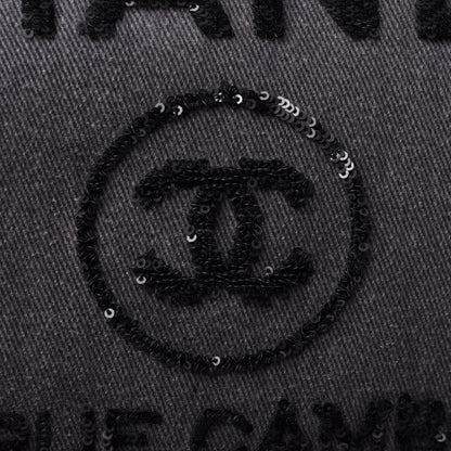 Chanel Canvas Sequin Medium Deauville Tote Charcoal 9 of 10