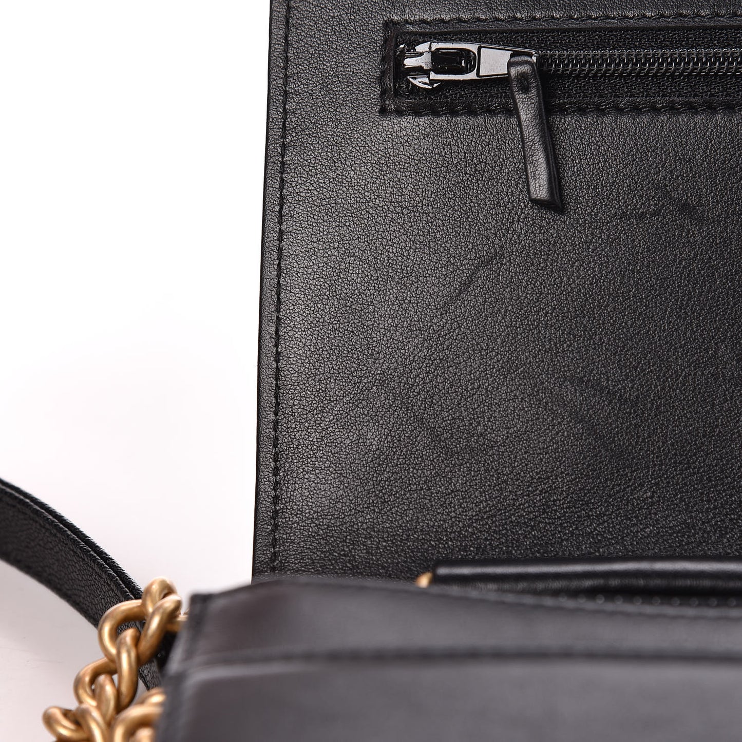 Caviar Quilted Boy Wallet On Chain WOC Black