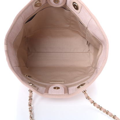 Chanel Mixed Fibers Calfskin Small Deauville Tote Beige 5 of 10
