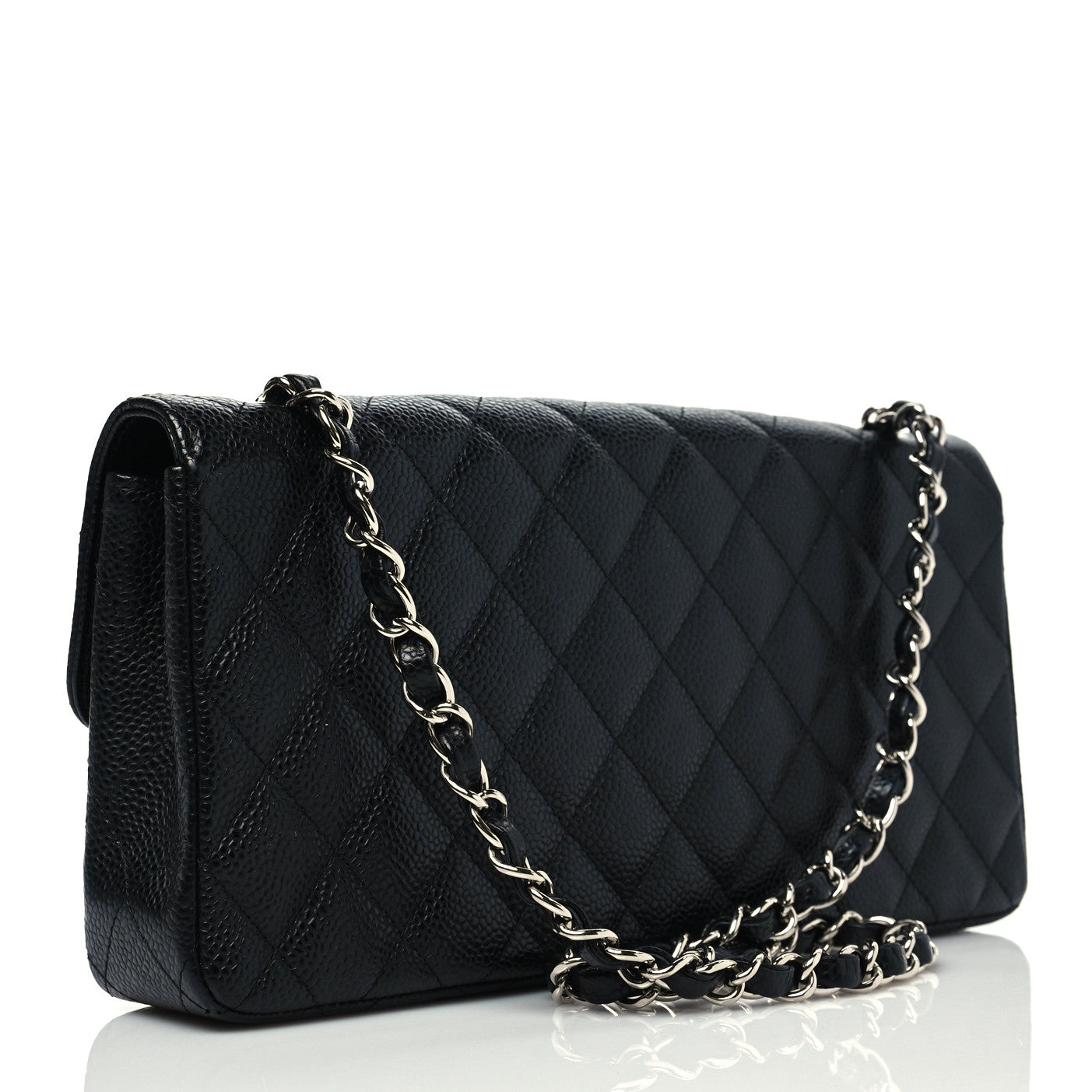 Caviar Quilted East West Flap Black
