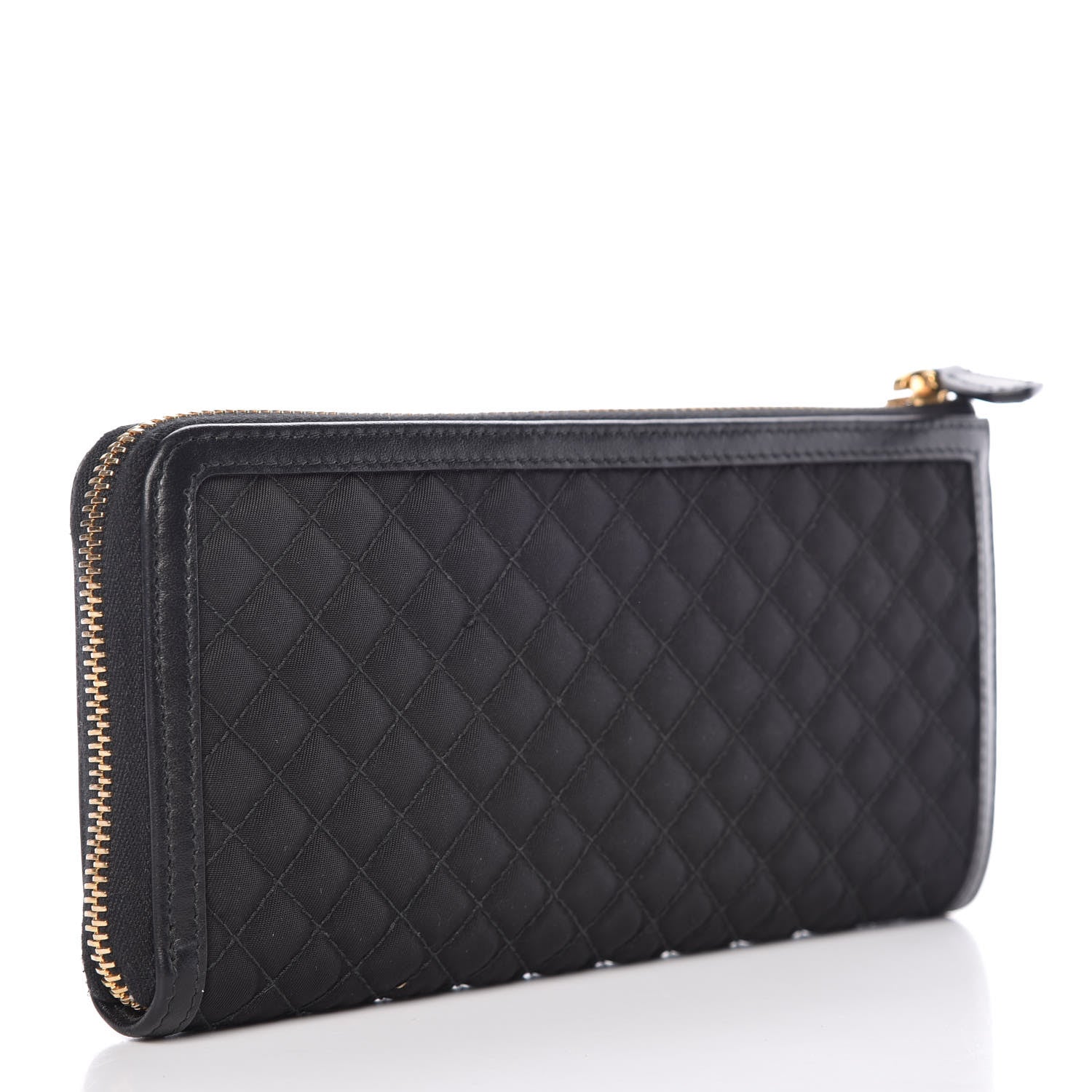 Prada Tessuto Nylon Quilted Zip Around Wallet Black 3 of 11