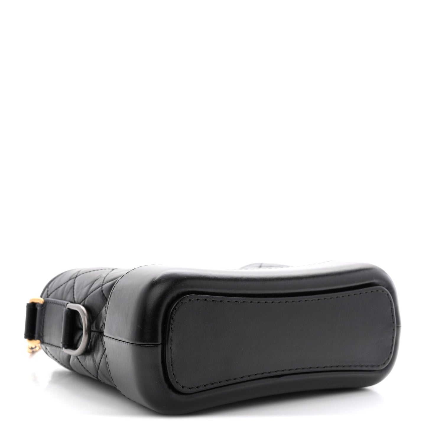Aged Calfskin Quilted Small Gabrielle Hobo Black