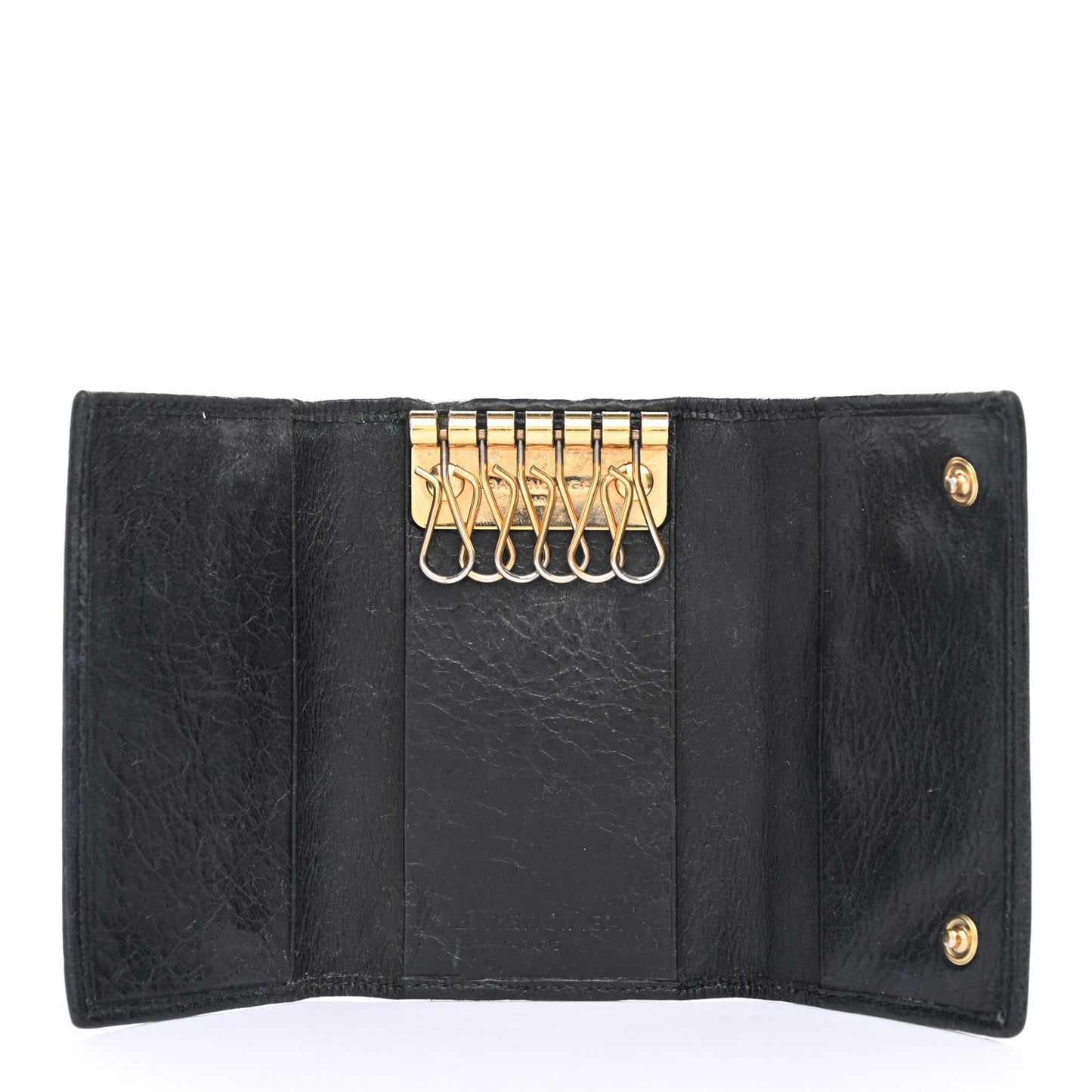 Agneau Giant 12 Gold Hardware Osaka Key Holder Black