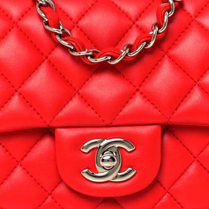 Chanel Lambskin Quilted Mini Square Flap Red 8 of 14