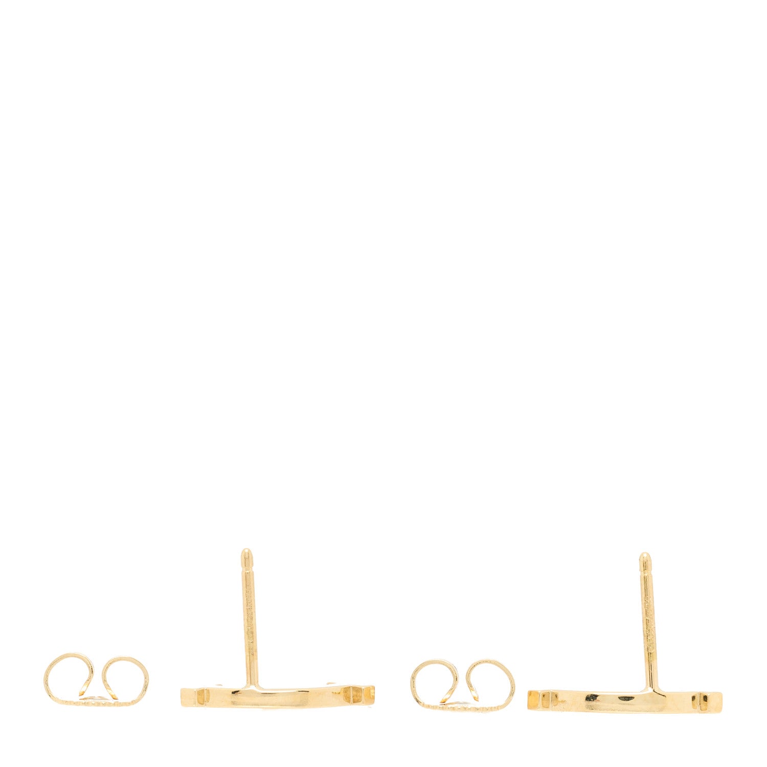 Tiffany 18K Yellow Gold T Smile Stud Earrings 3 of 4