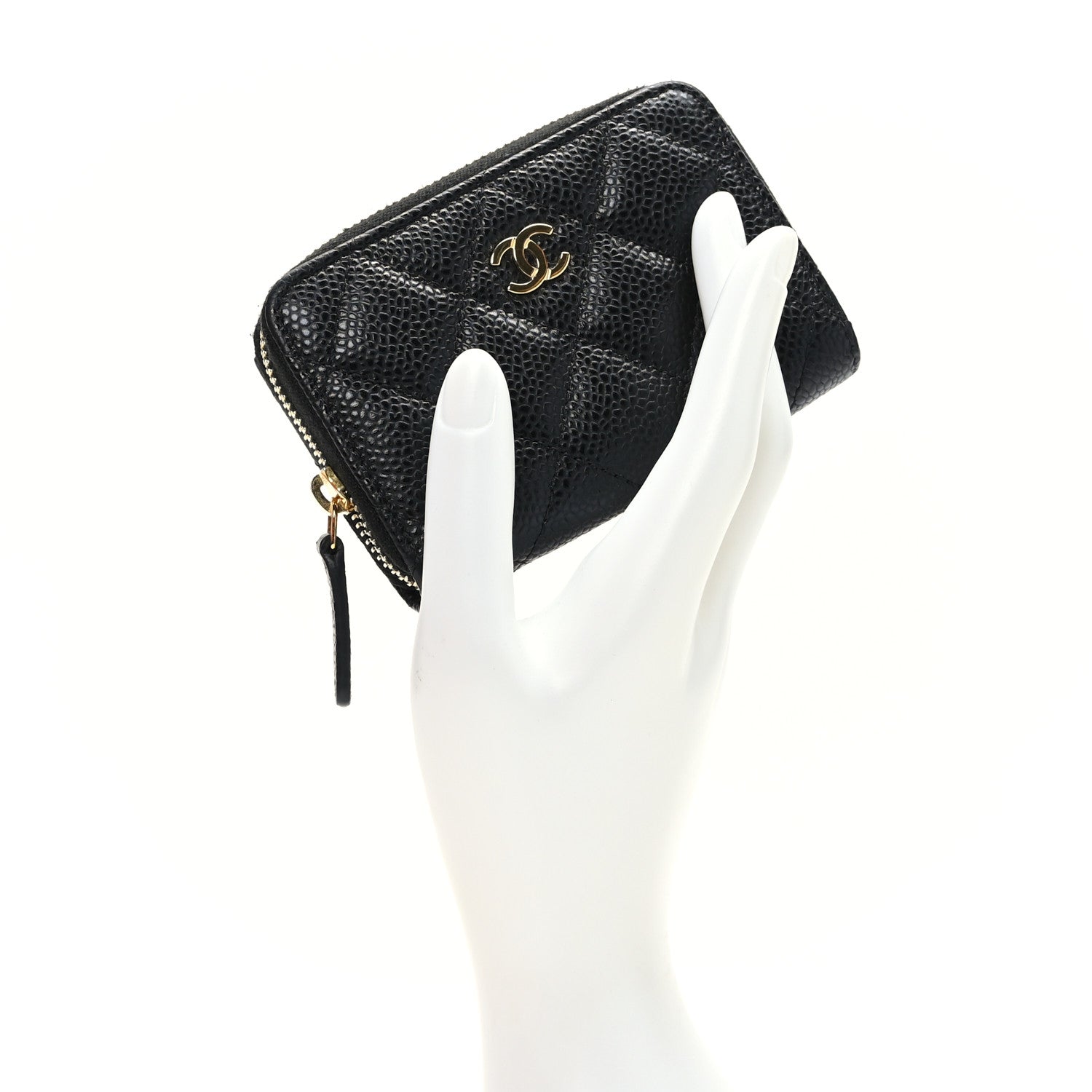Chanel Caviar Quilted Zip Coin Purse Black 2 of 7