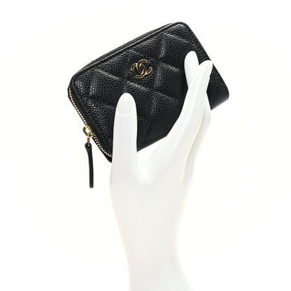 Chanel Caviar Quilted Zip Coin Purse Black 2 of 7