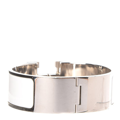 Hermes Enamel Wide Clic Clac H Bracelet PM White 3 of 6