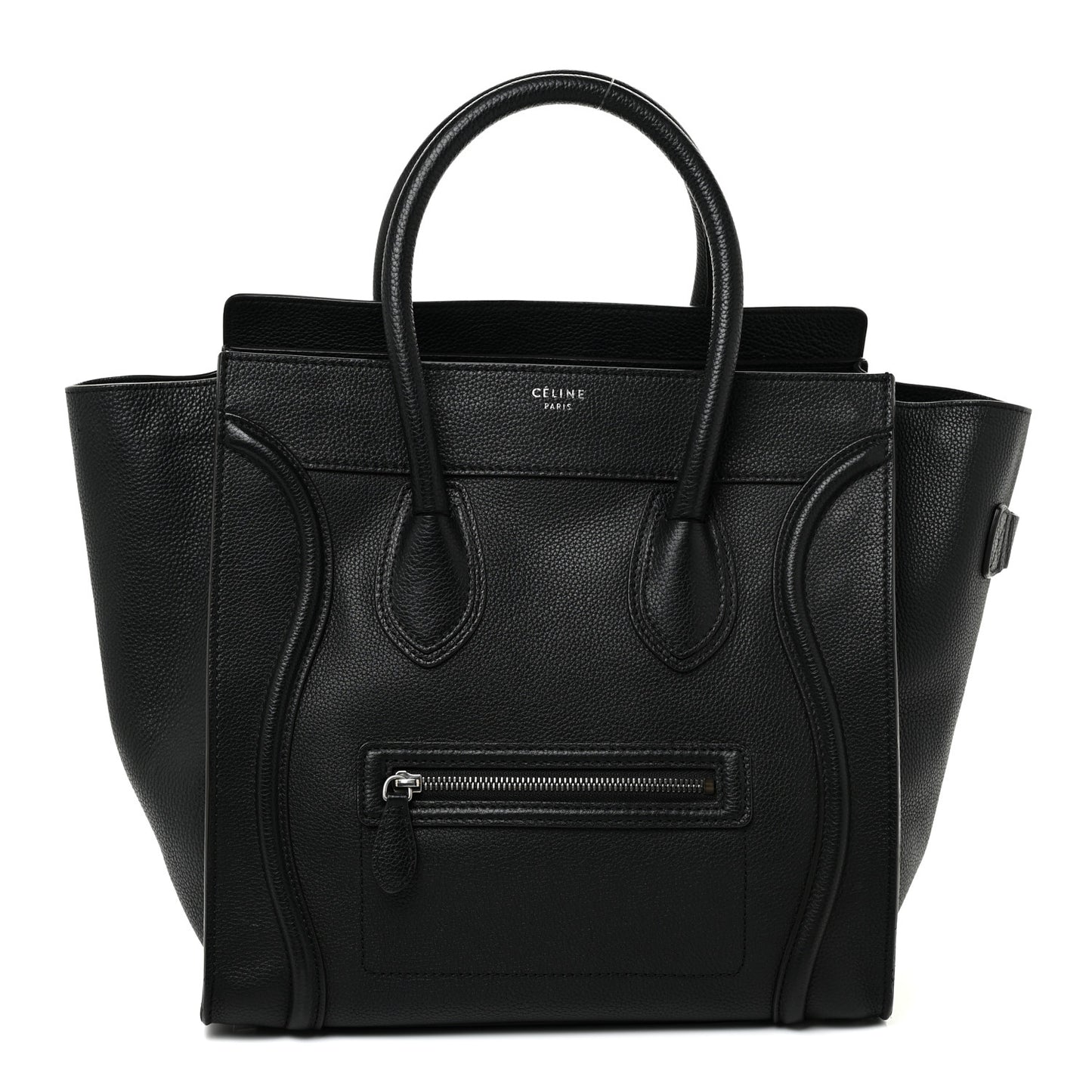 Drummed Calfskin Mini Luggage Black