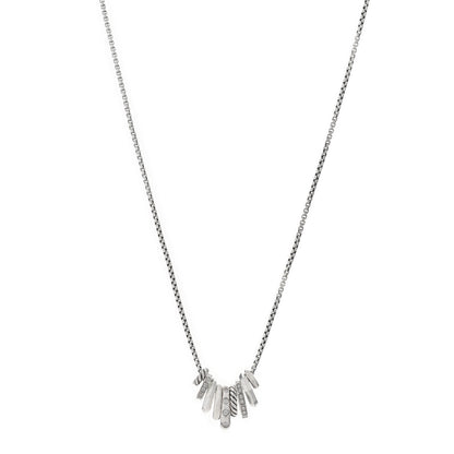 David Yurman Sterling Silver Diamond Stax Rondelle Pendant Necklace 1 of 3