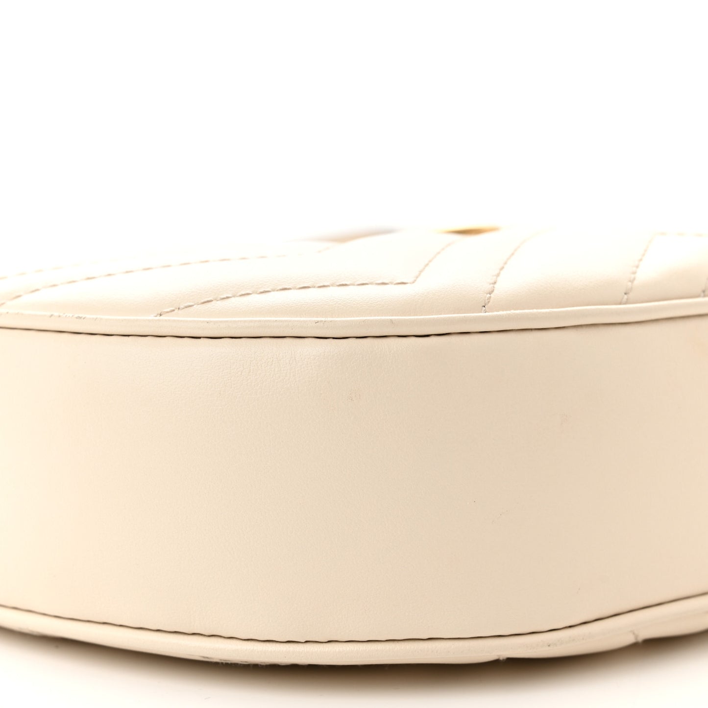 Calfskin Matelasse Chevron Mini GG Marmont Half Moon Hobo Mystic White