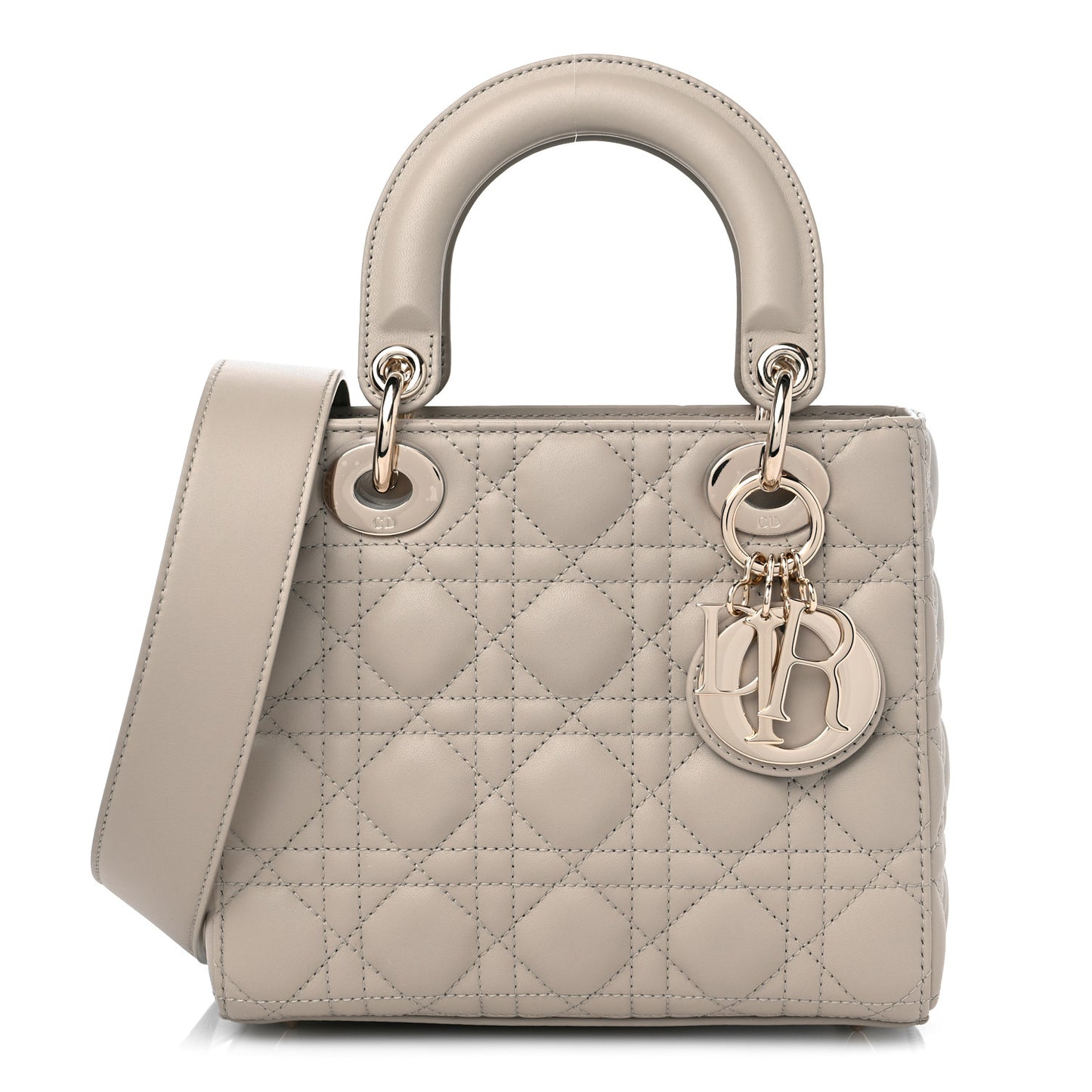 Lambskin Cannage Small Lady Dior Hazelnut