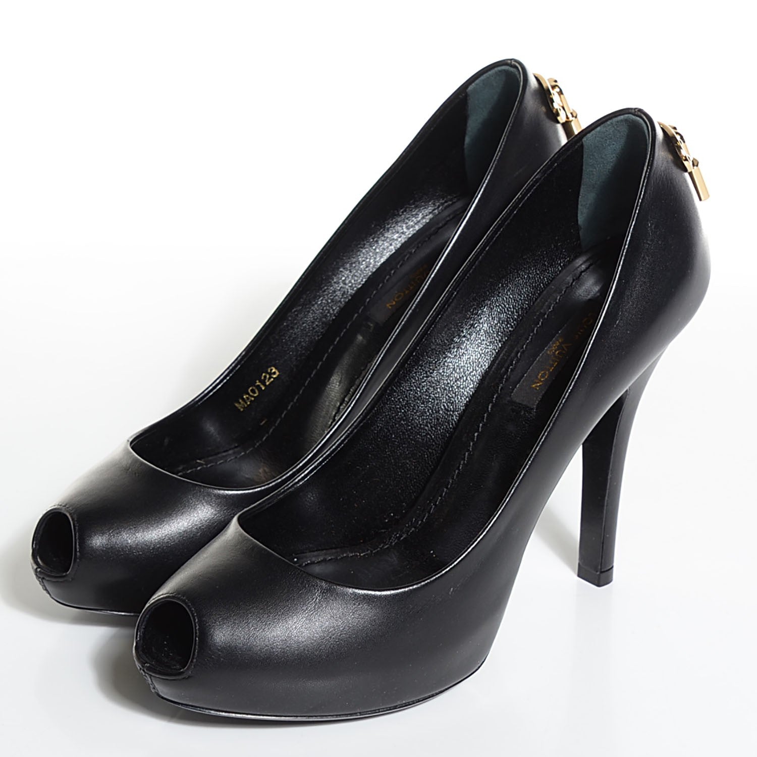 Louis Vuitton Smooth Calfskin Oh Really Peep Toe Pumps 36 Black 3 of 7