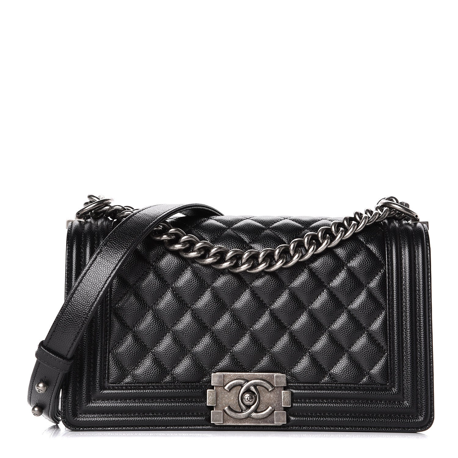 Chanel Caviar Quilted Medium Boy Flap Black 1 of 12