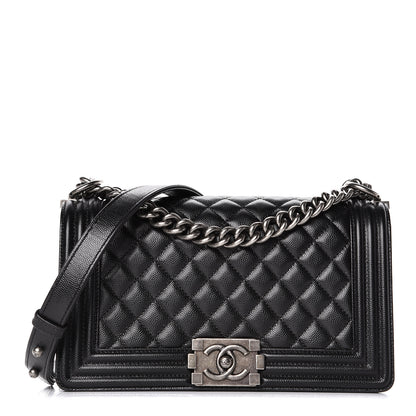 Chanel Caviar Quilted Medium Boy Flap Black 1 of 12